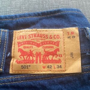 Levi 501 Shrink to Fit Jeans 42x34